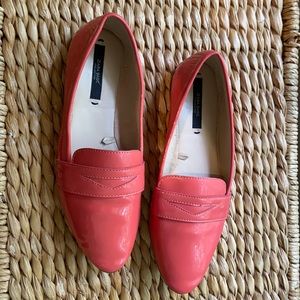 Coral-ish shiny Zara loafers